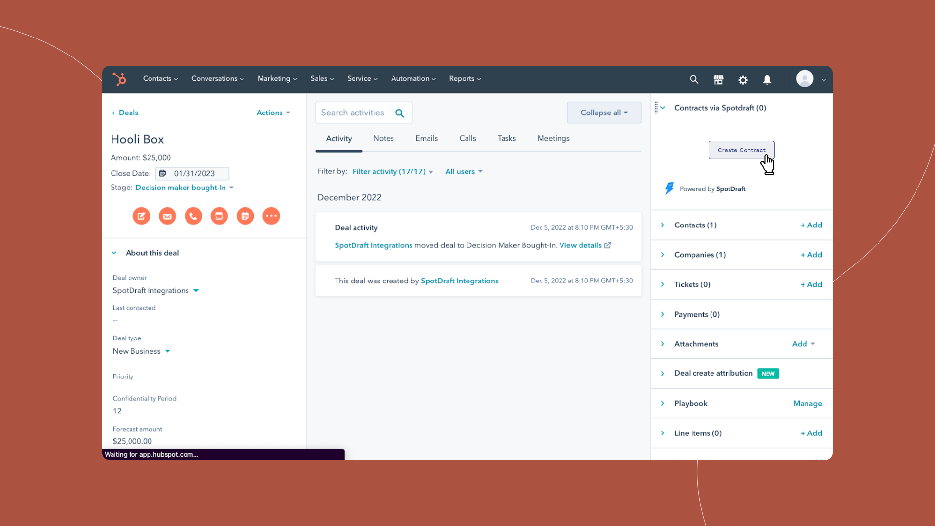 Create new contracts for any HubSpot object